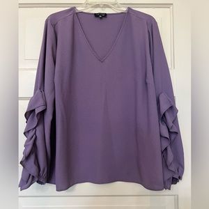 1. State Dressy Blouse. Lavender Plus Size 2X